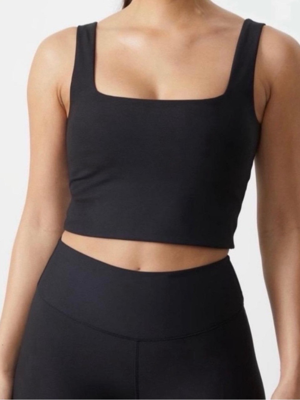Abercrombie & Fitch YPB Square Neck Black Crop Tank Top - Women's